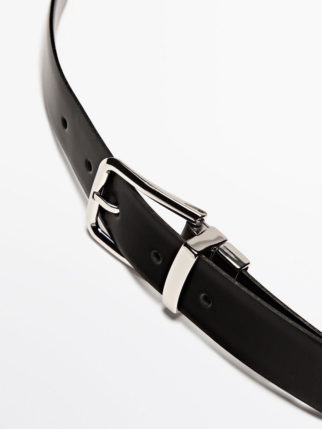 Massimo Dutti Reversible Leather Men Belt Black | US-MY2861953