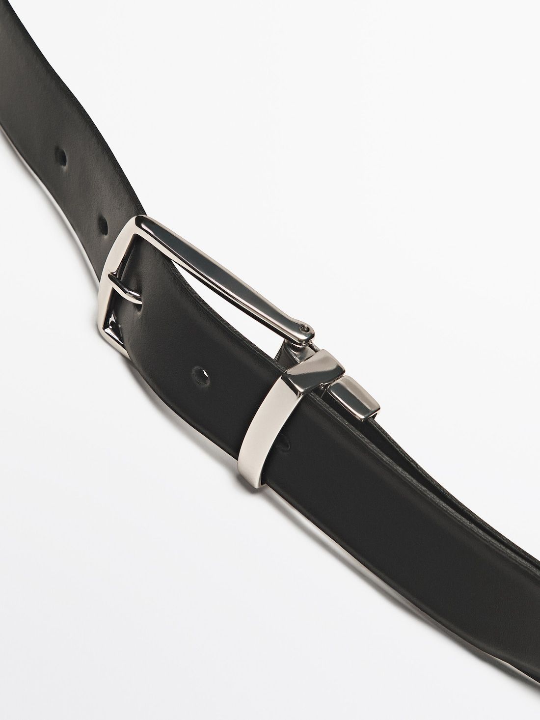 Massimo Dutti Reversible Nappa Leather Men Belt Black | US-KN3129654