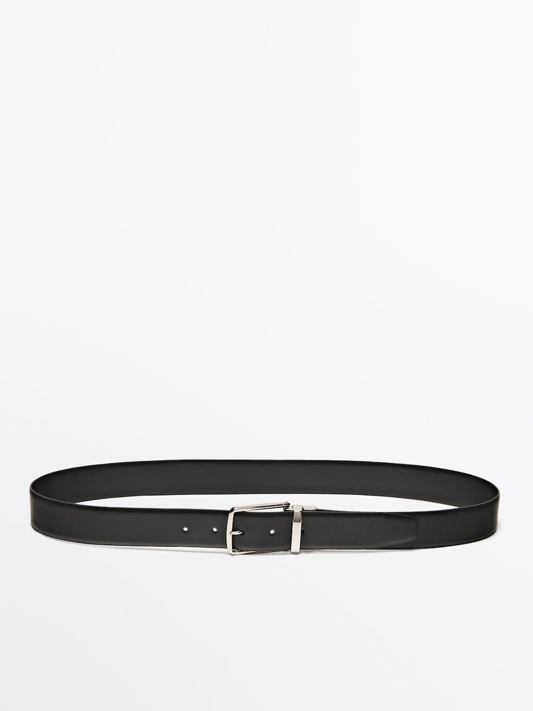 Massimo Dutti Reversible Nappa Leather Men Belt Black | US-KN3129654