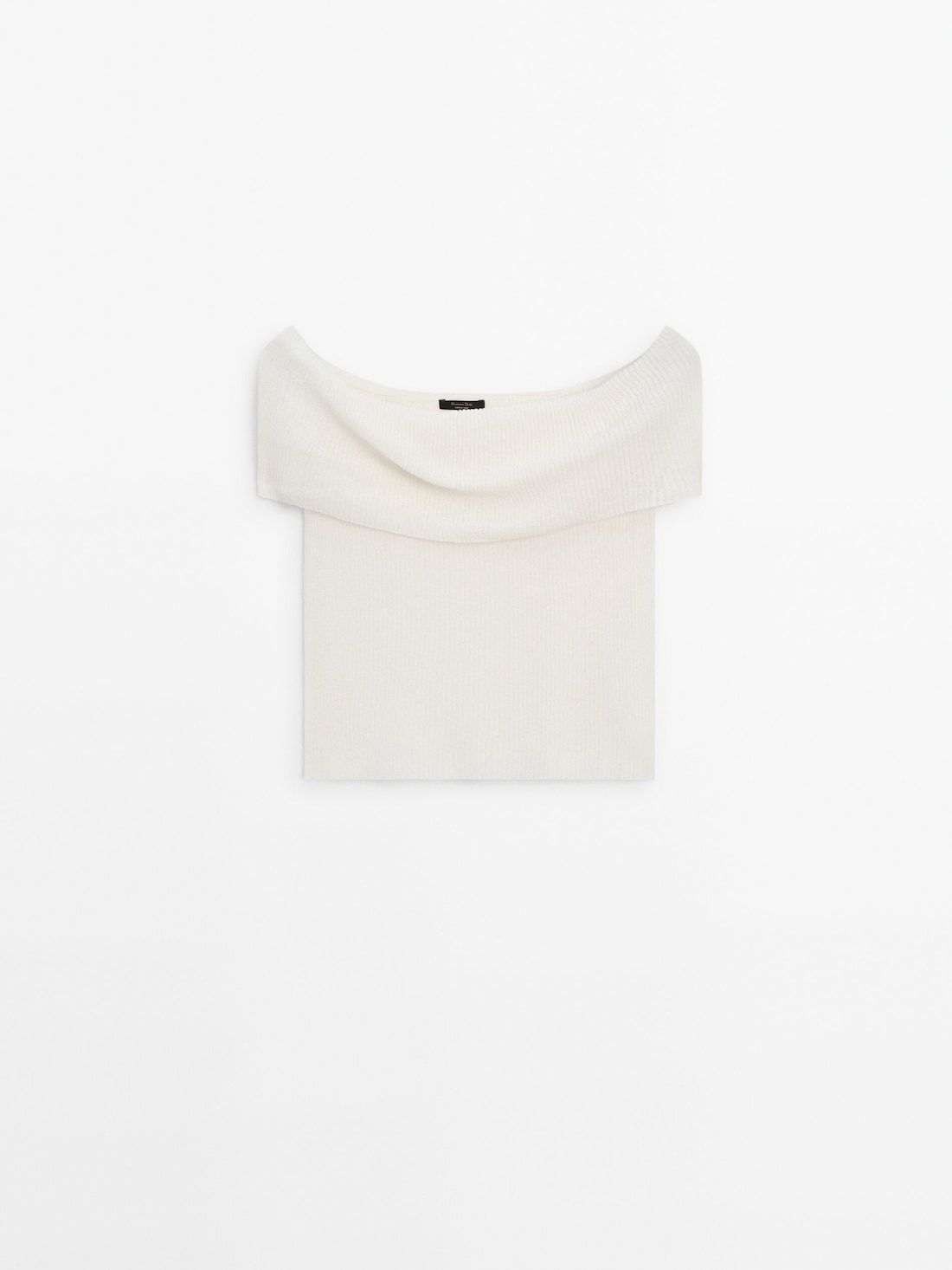 Massimo Dutti Ribbed Off-the-shoulder Women Top Cream | US-FS6980247