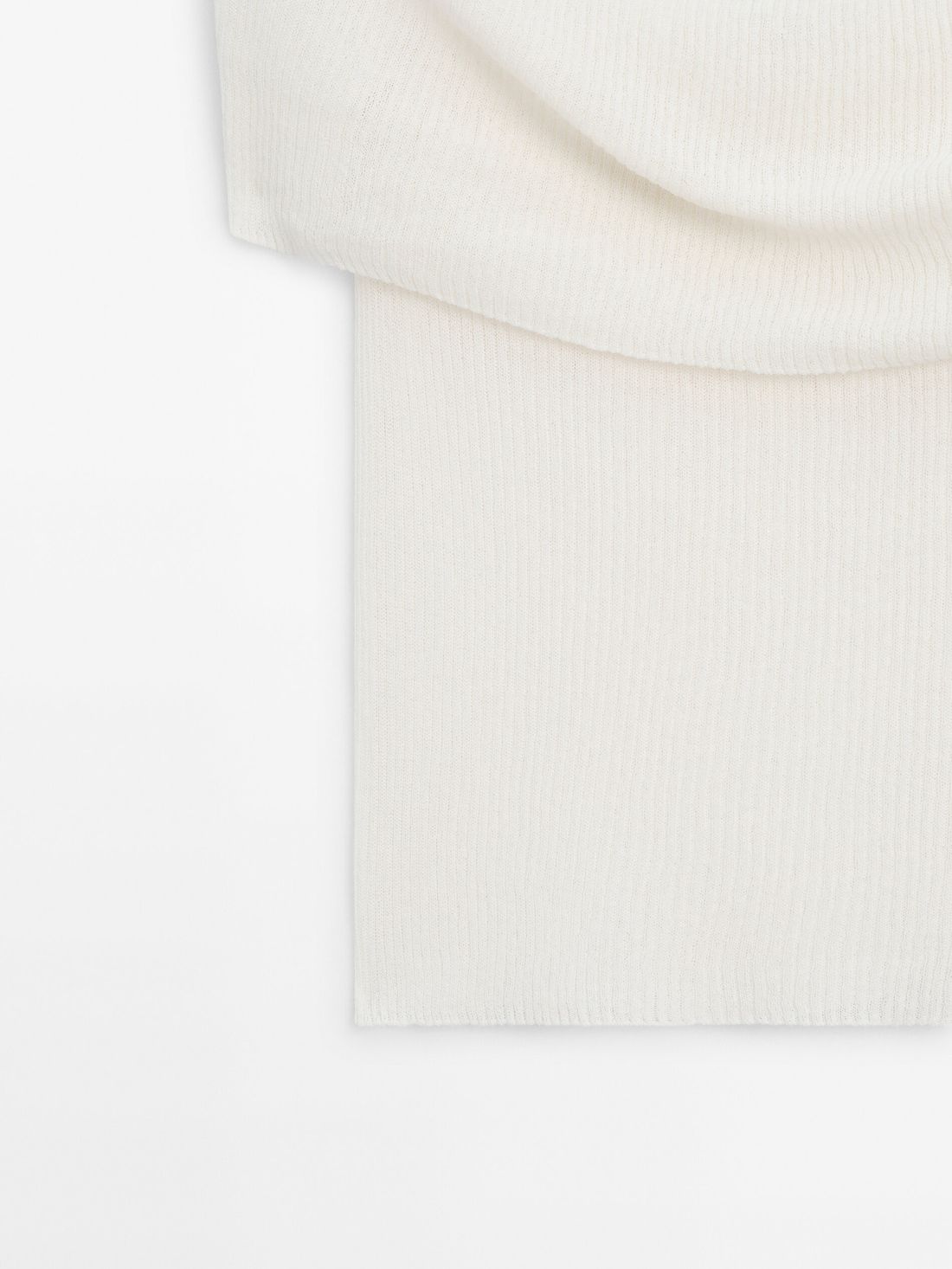 Massimo Dutti Ribbed Off-the-shoulder Women Top Cream | US-FS6980247
