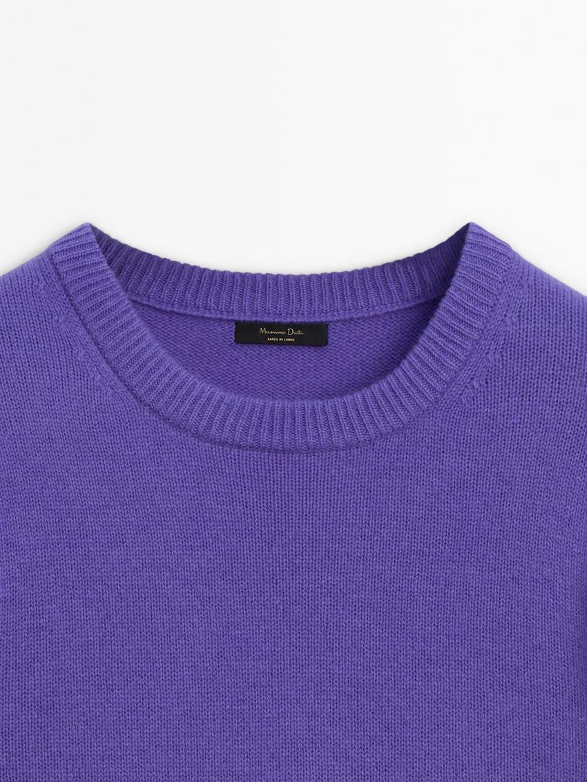 Massimo Dutti Round Neck Wool Blend Women Jumpers Purple | US-JE3460278