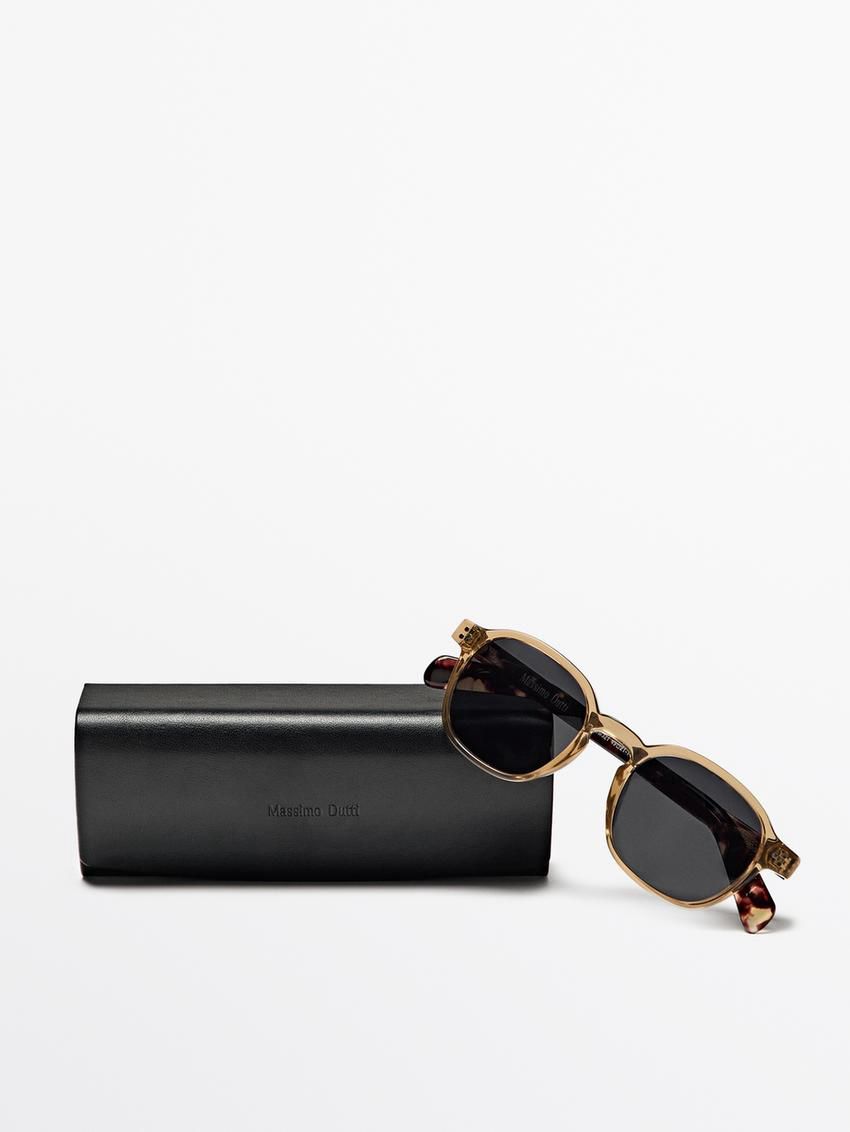 Massimo Dutti Round Tortoiseshell-effect Men Sunglasses Brown | US-SW7219530