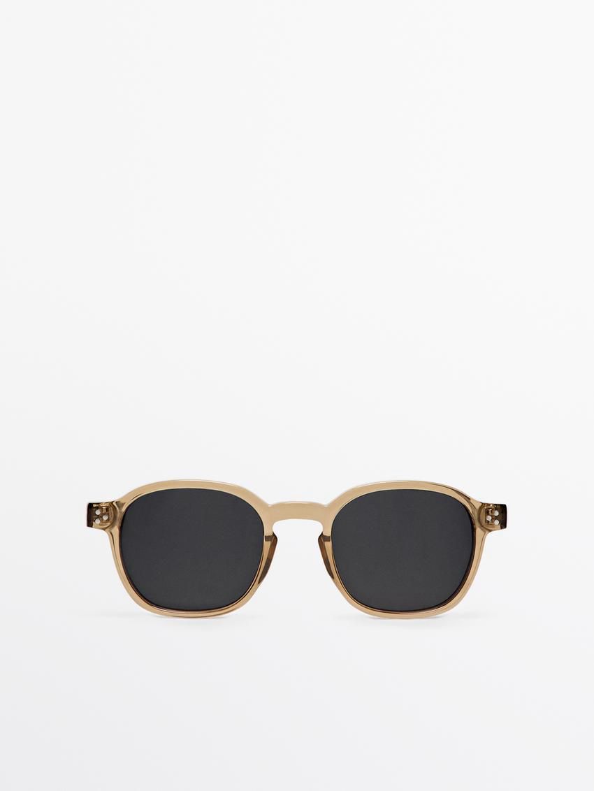 Massimo Dutti Round Tortoiseshell-effect Men Sunglasses Brown | US-SW7219530