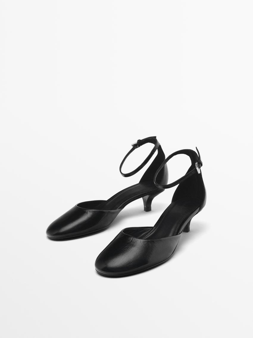 Massimo Dutti Rounded Toe Women Heels Black | US-SX3746150