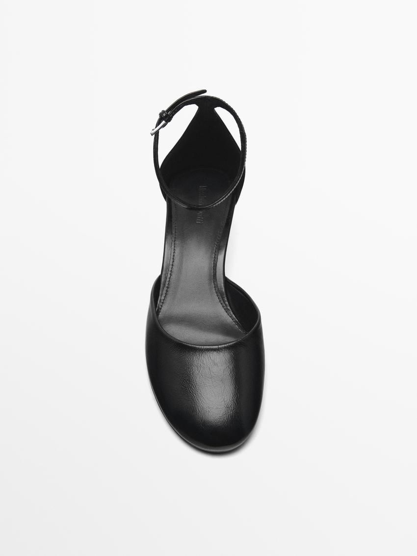 Massimo Dutti Rounded Toe Women Heels Black | US-SX3746150