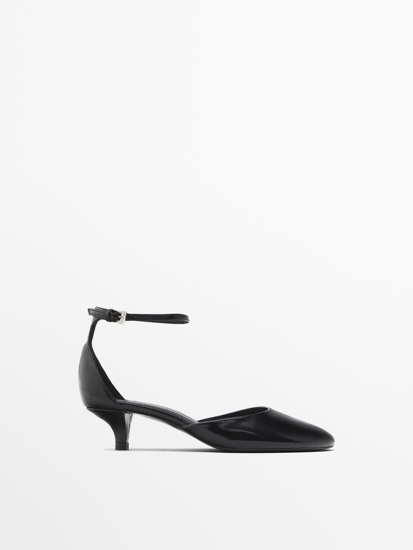 Massimo Dutti Rounded Toe Women Heels Black | US-SX3746150