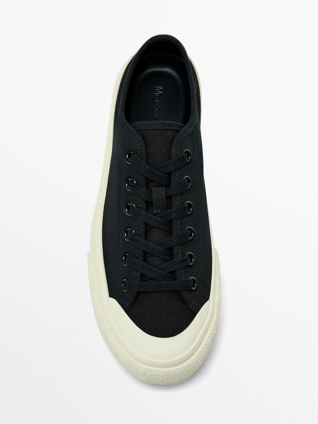 Massimo Dutti Rubberised Canvas Men Sneakers Navy | US-NW1769548