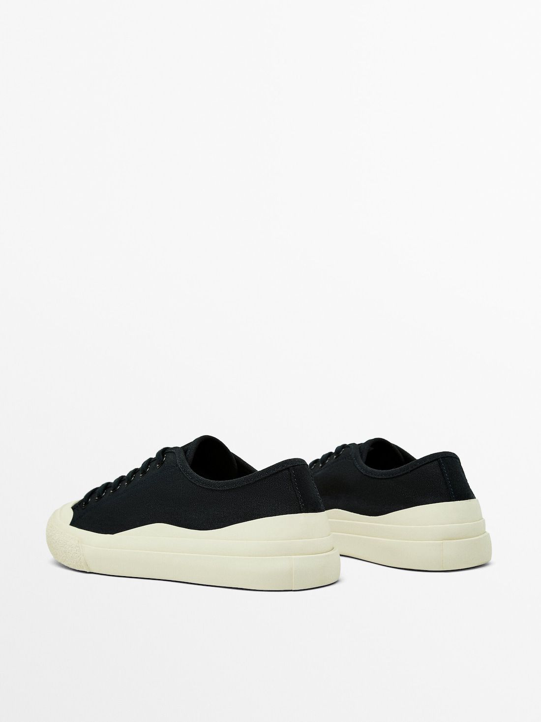 Massimo Dutti Rubberised Canvas Men Sneakers Navy | US-NW1769548