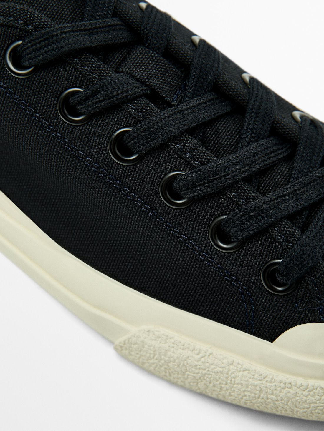 Massimo Dutti Rubberised Canvas Men Sneakers Navy | US-NW1769548