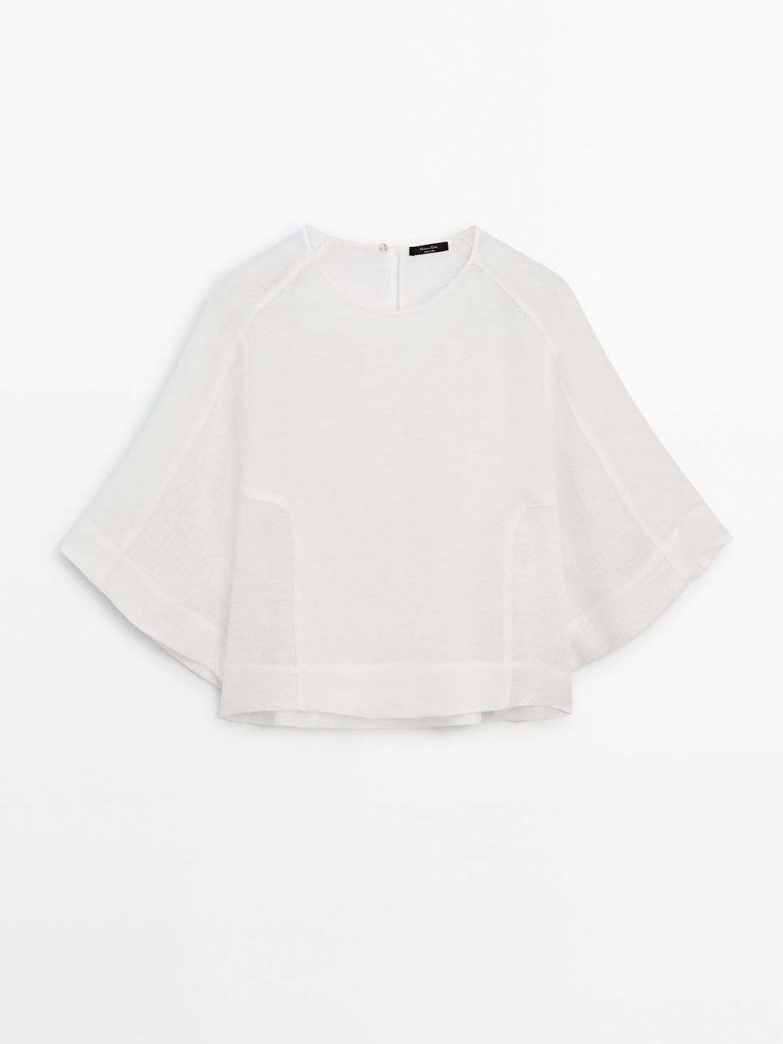 Massimo Dutti Rustic Linen Blend Women Blouse Cream | US-VI6548031