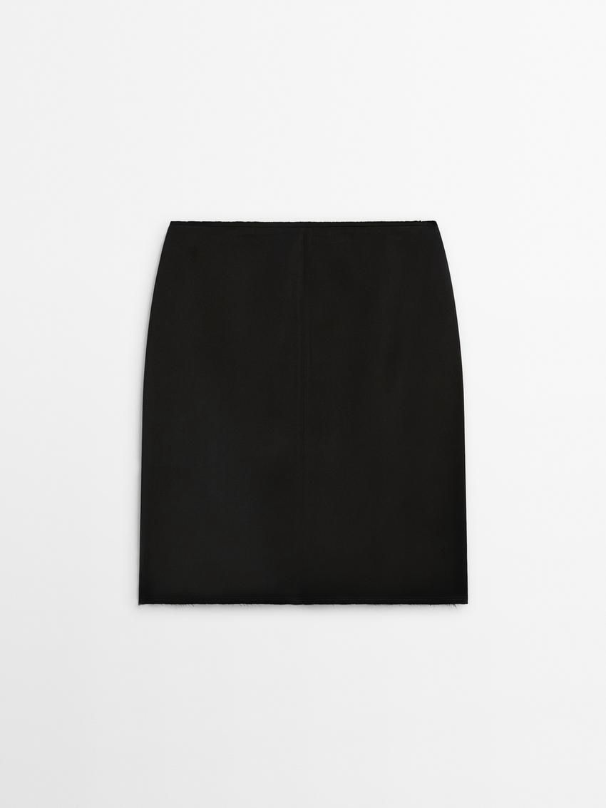 Massimo Dutti Satin Midi Women Skirts Black | US-EF4053967