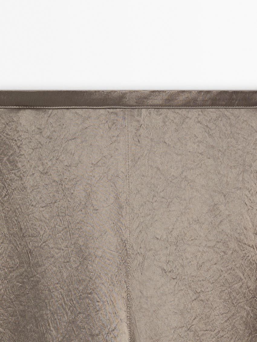 Massimo Dutti Satin Women Trousers Metallic | US-XO4638075