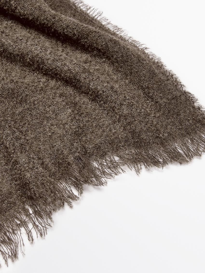 Massimo Dutti Scarf Knitted Detail Women Scarf Olive | US-XR2056738