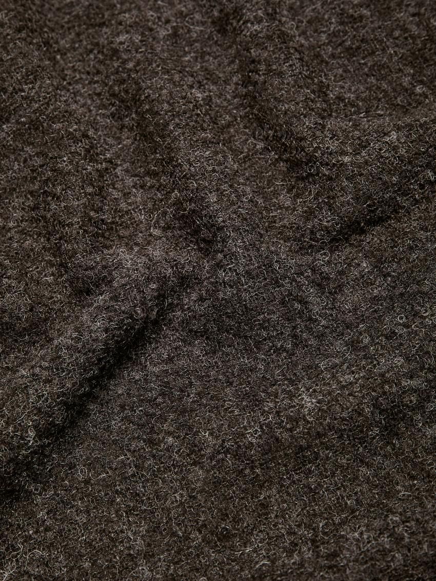 Massimo Dutti Scarf Knitted Detail Women Scarf Dark Brown | US-RU4785632