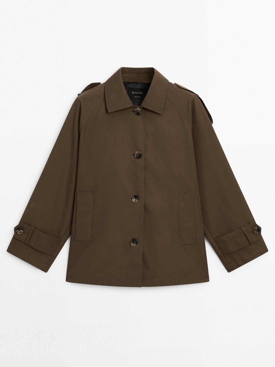 Massimo Dutti Short Raglan Sleeve Women Trench Coat Dark Brown | US-CP7649253