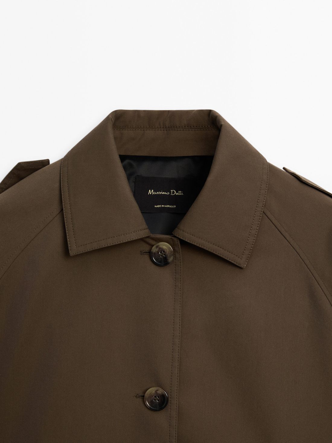 Massimo Dutti Short Raglan Sleeve Women Trench Coat Dark Brown | US-CP7649253