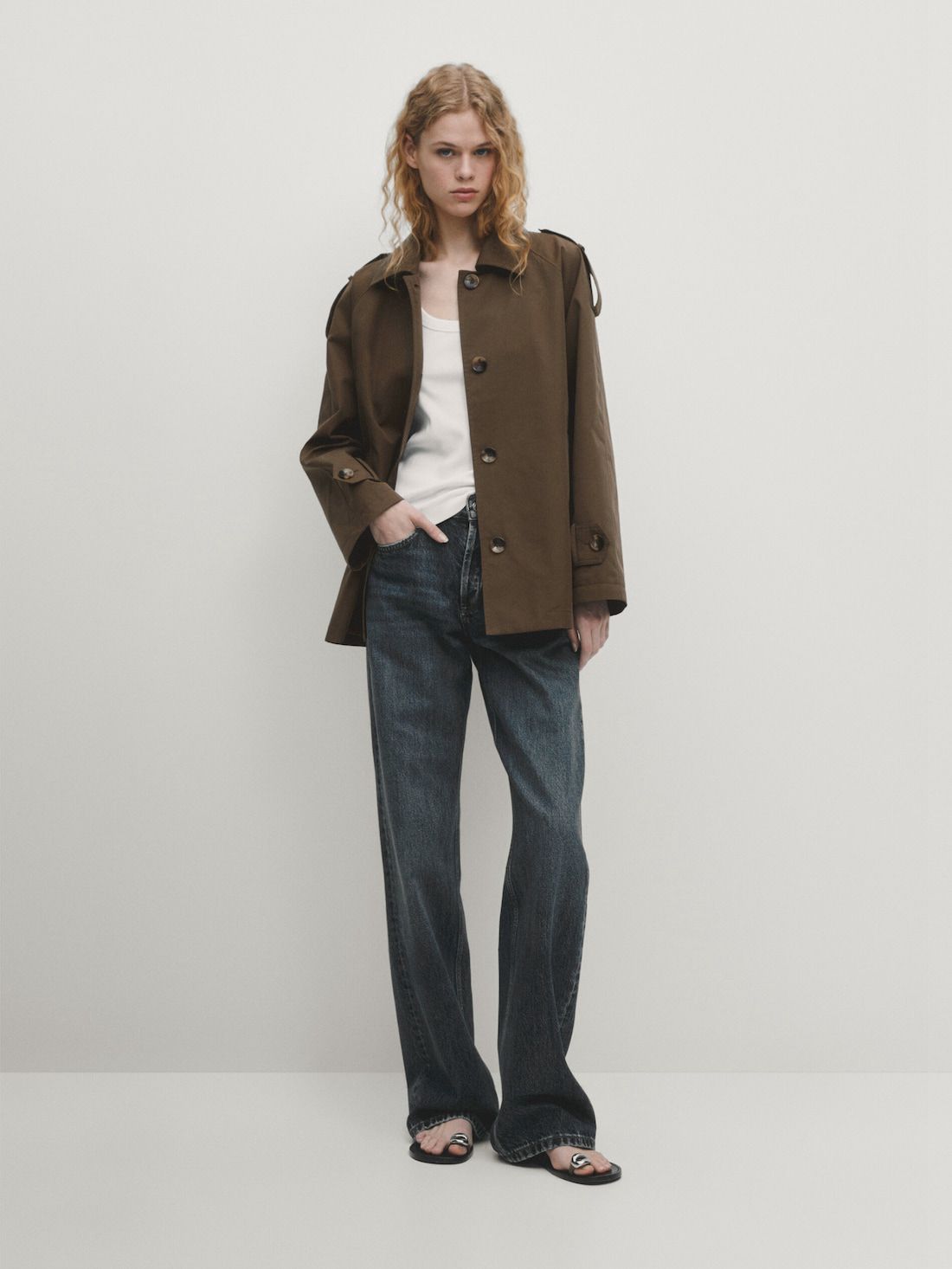 Massimo Dutti Short Raglan Sleeve Women Trench Coat Dark Brown | US-CP7649253