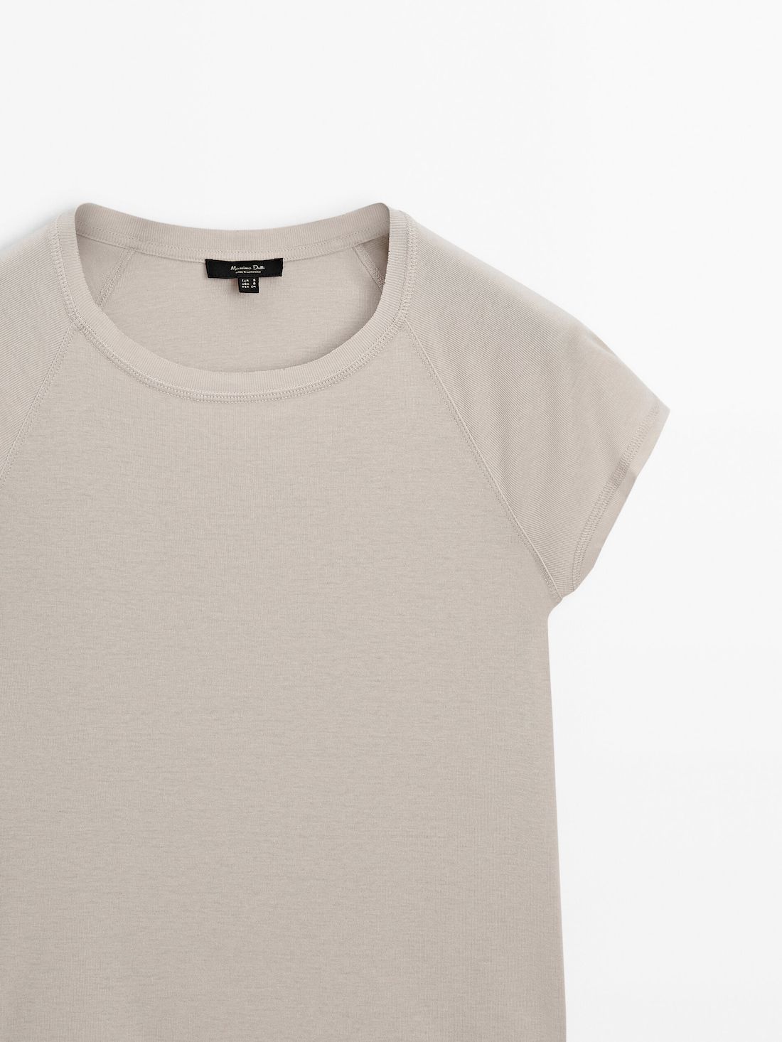 Massimo Dutti Short Raglan Sleeves Women T-Shirt Beige | US-UA0416725