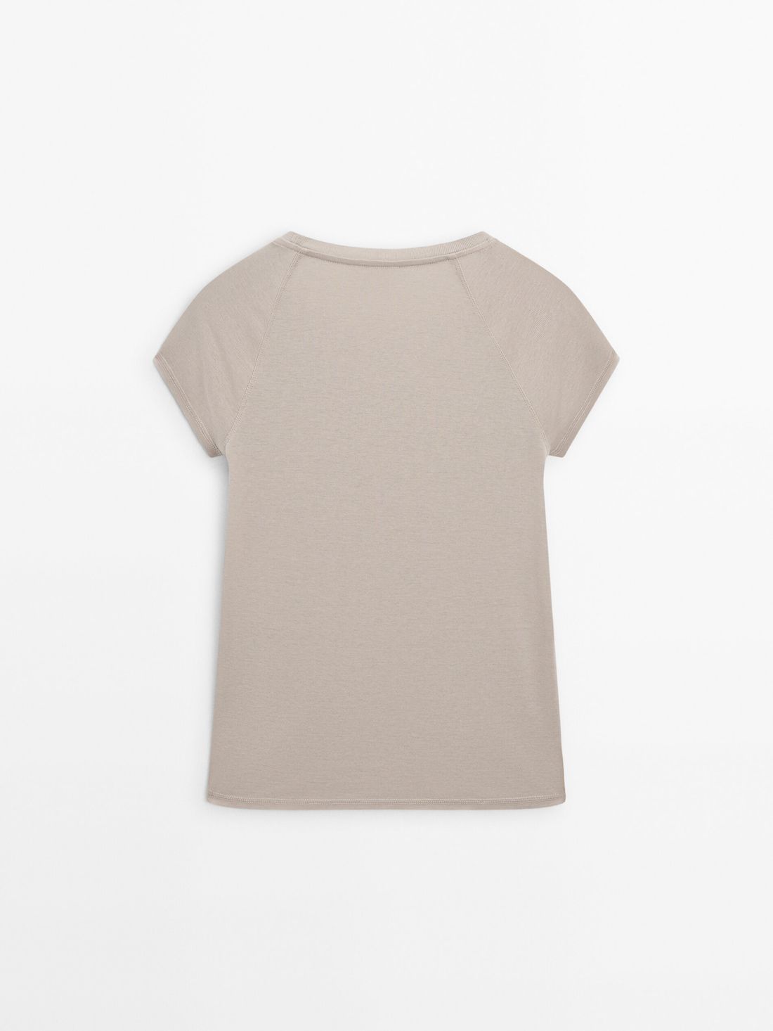 Massimo Dutti Short Raglan Sleeves Women T-Shirt Beige | US-UA0416725