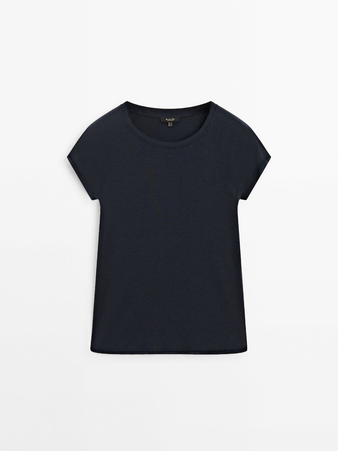 Massimo Dutti Short Raglan Sleeves Women T-Shirt Navy | US-JP2890457