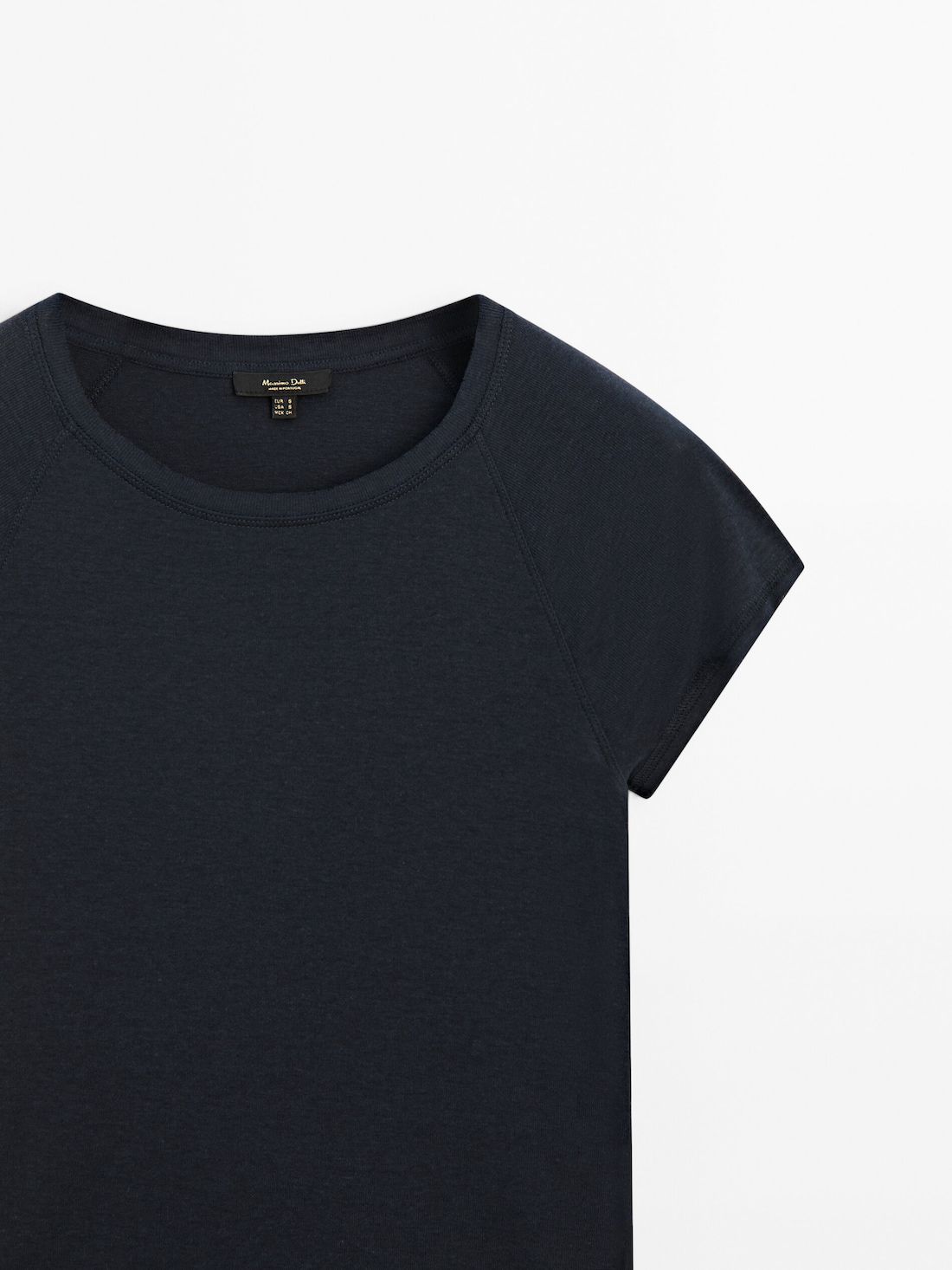 Massimo Dutti Short Raglan Sleeves Women T-Shirt Navy | US-JP2890457