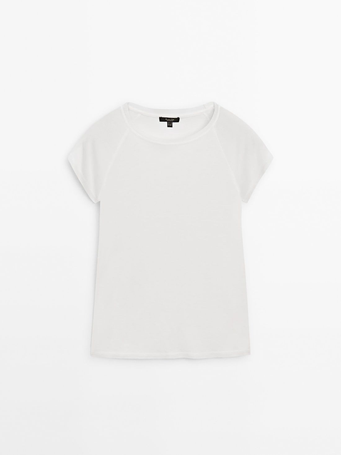 Massimo Dutti Short Raglan Sleeves Women T-Shirt White | US-PS1048596