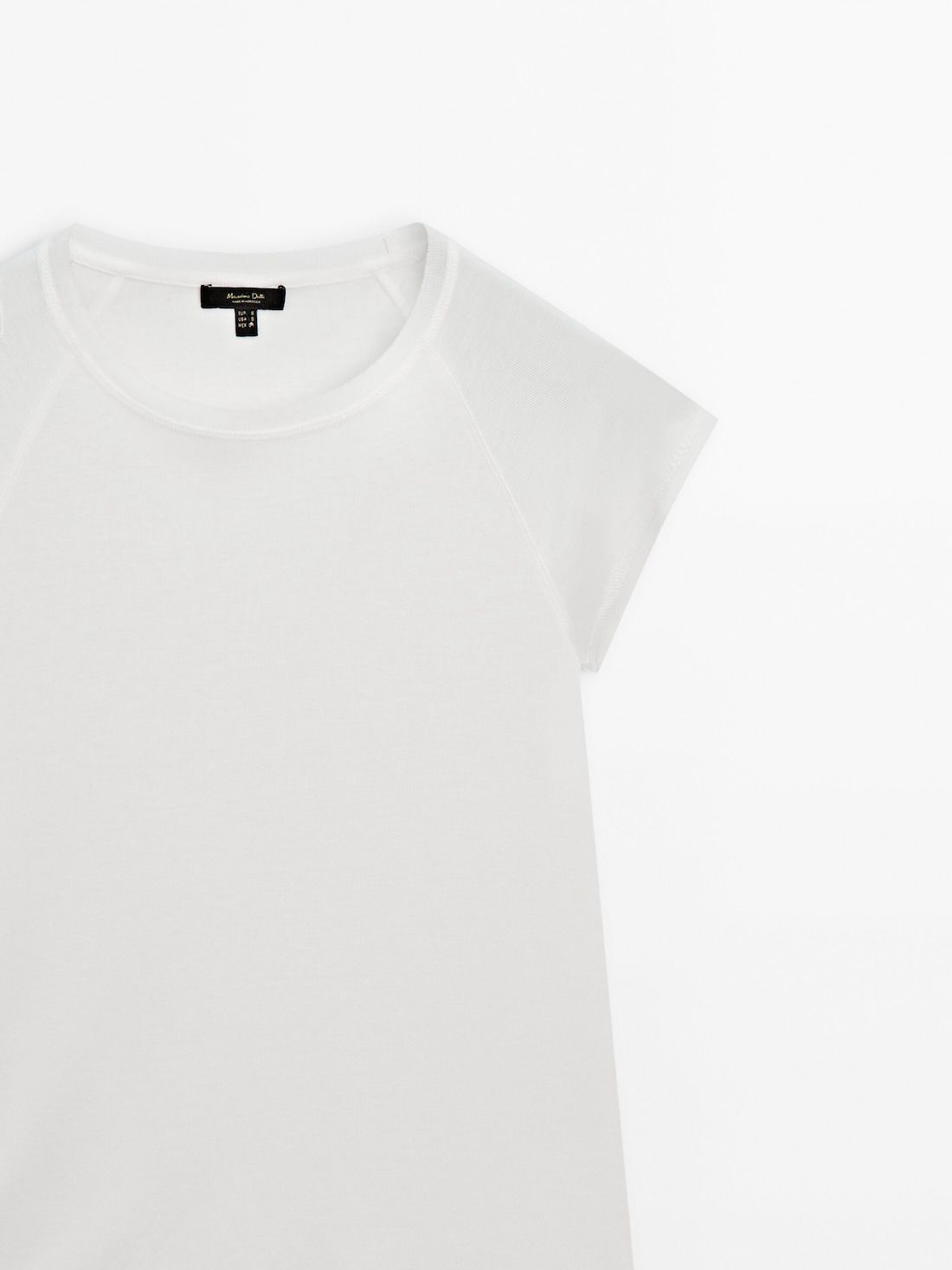 Massimo Dutti Short Raglan Sleeves Women T-Shirt White | US-PS1048596