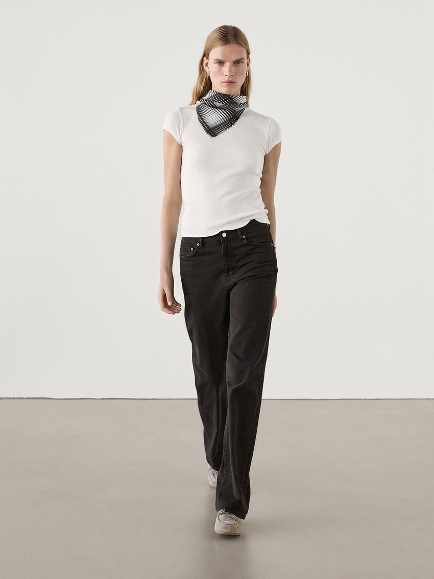 Massimo Dutti Short Raglan Sleeves Women T-Shirt White | US-PS1048596
