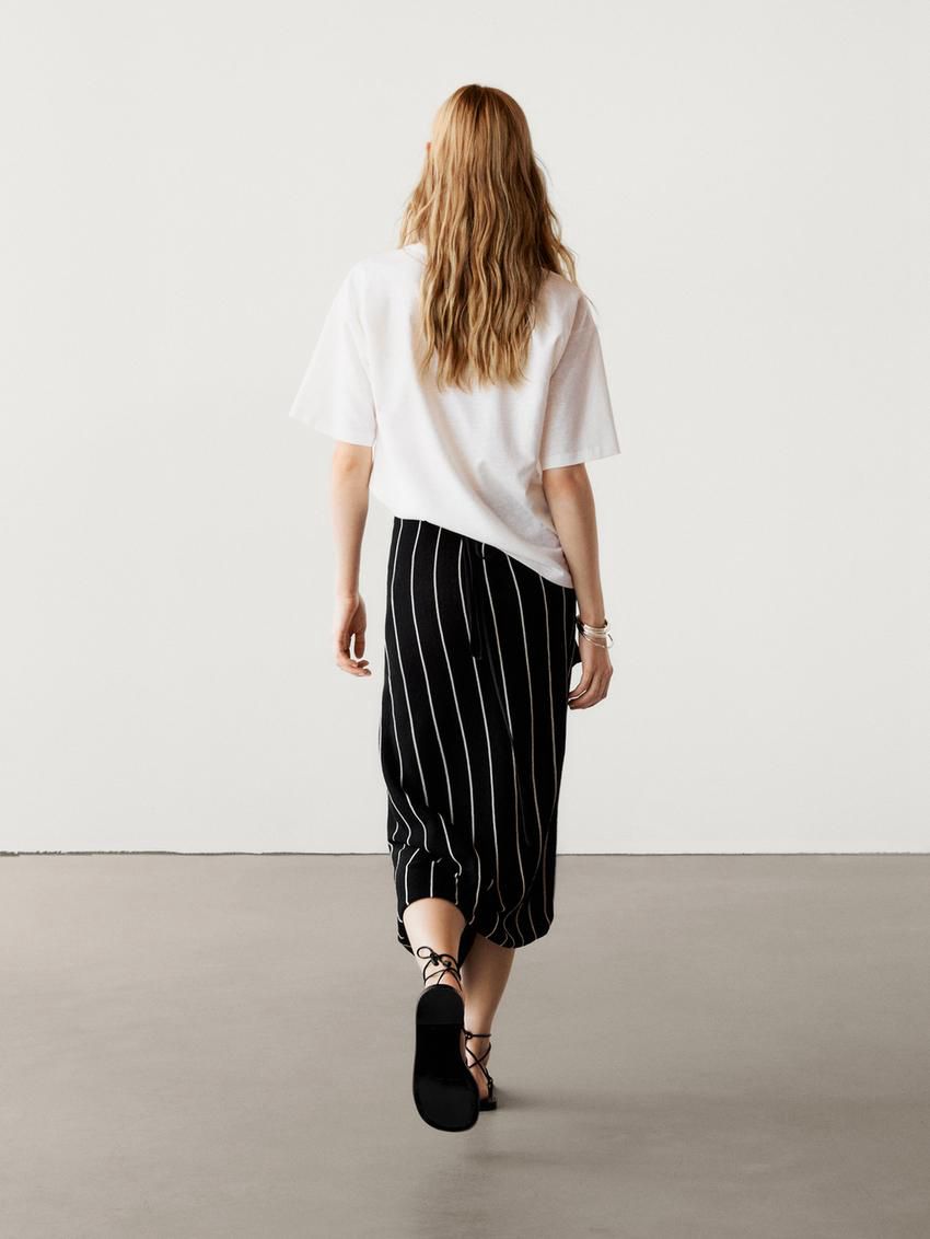 Massimo Dutti Short Sleeve Boyfriend Women T-Shirt White | US-QX1643209