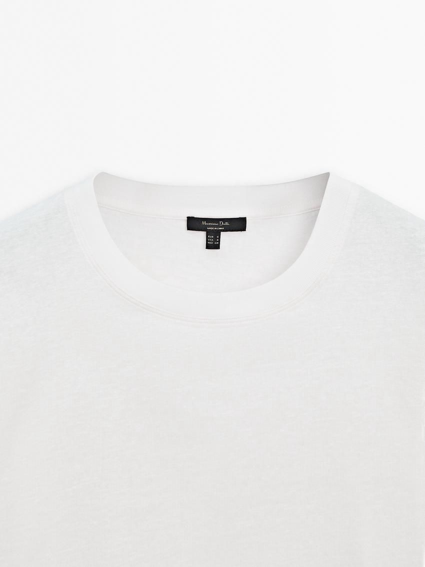 Massimo Dutti Short Sleeve Boyfriend Women T-Shirt White | US-QX1643209
