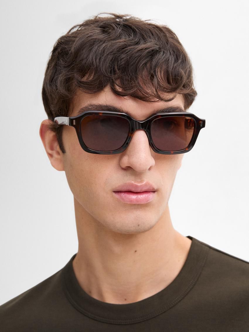 Massimo Dutti Short Sleeve Cotton Blend Men T-Shirt Dark Brown | US-ET2593168