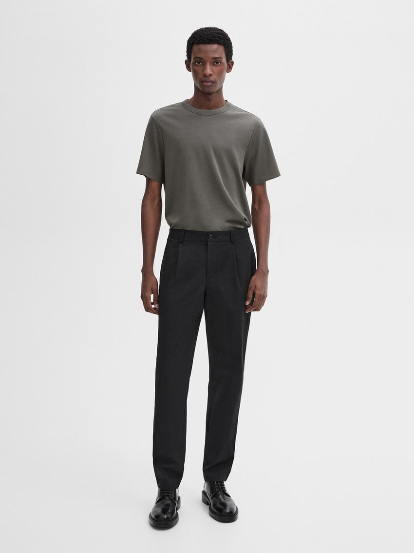 Massimo Dutti Short Sleeve Cotton Blend Men T-Shirt Grey | US-XO5870921