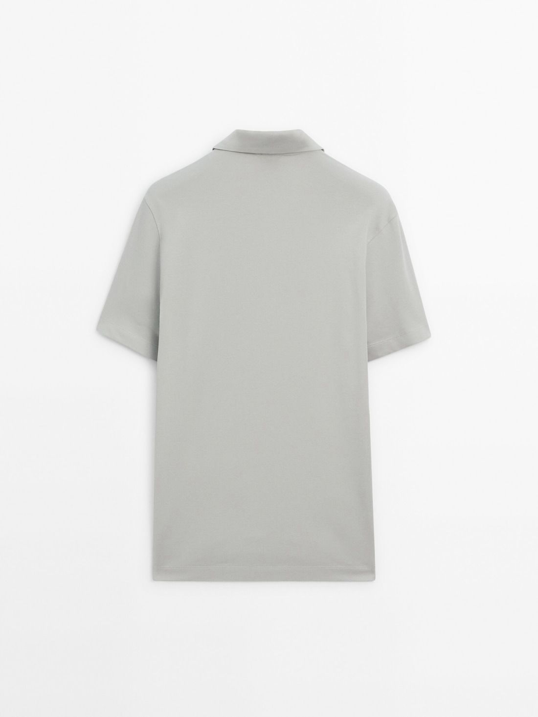 Massimo Dutti Short Sleeve Cotton Blend Men Polo Shirt Light Green | US-IP2417590
