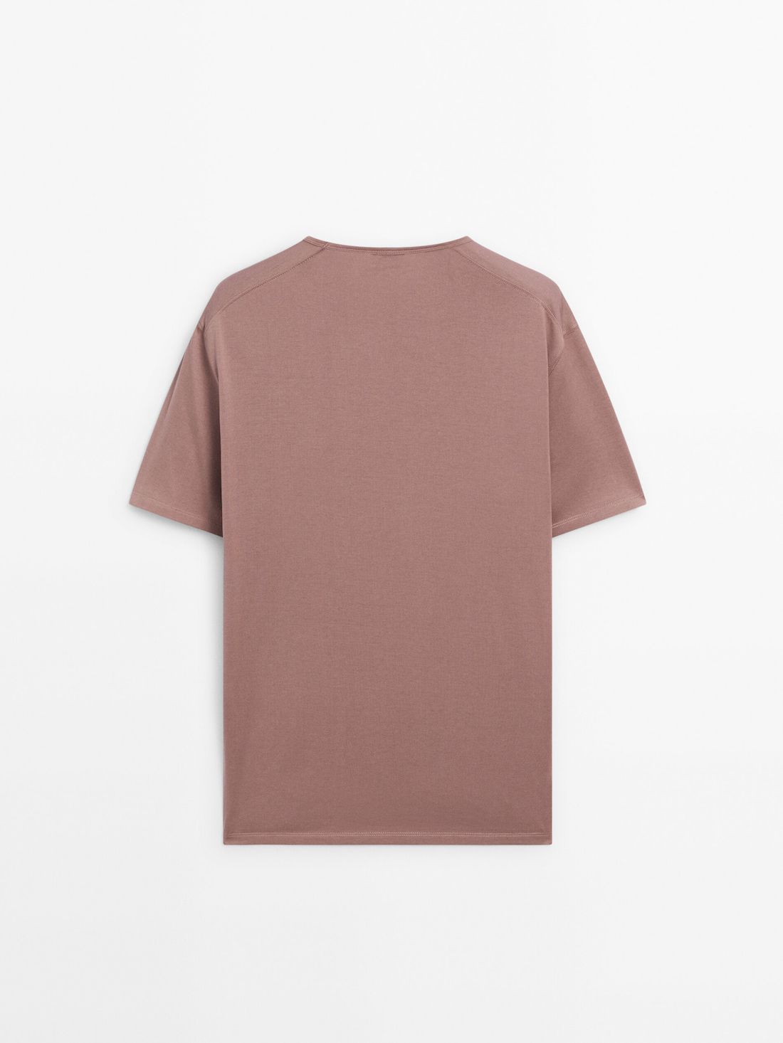 Massimo Dutti Short Sleeve Cotton Men T-Shirt Pink Beige | US-MN4635079