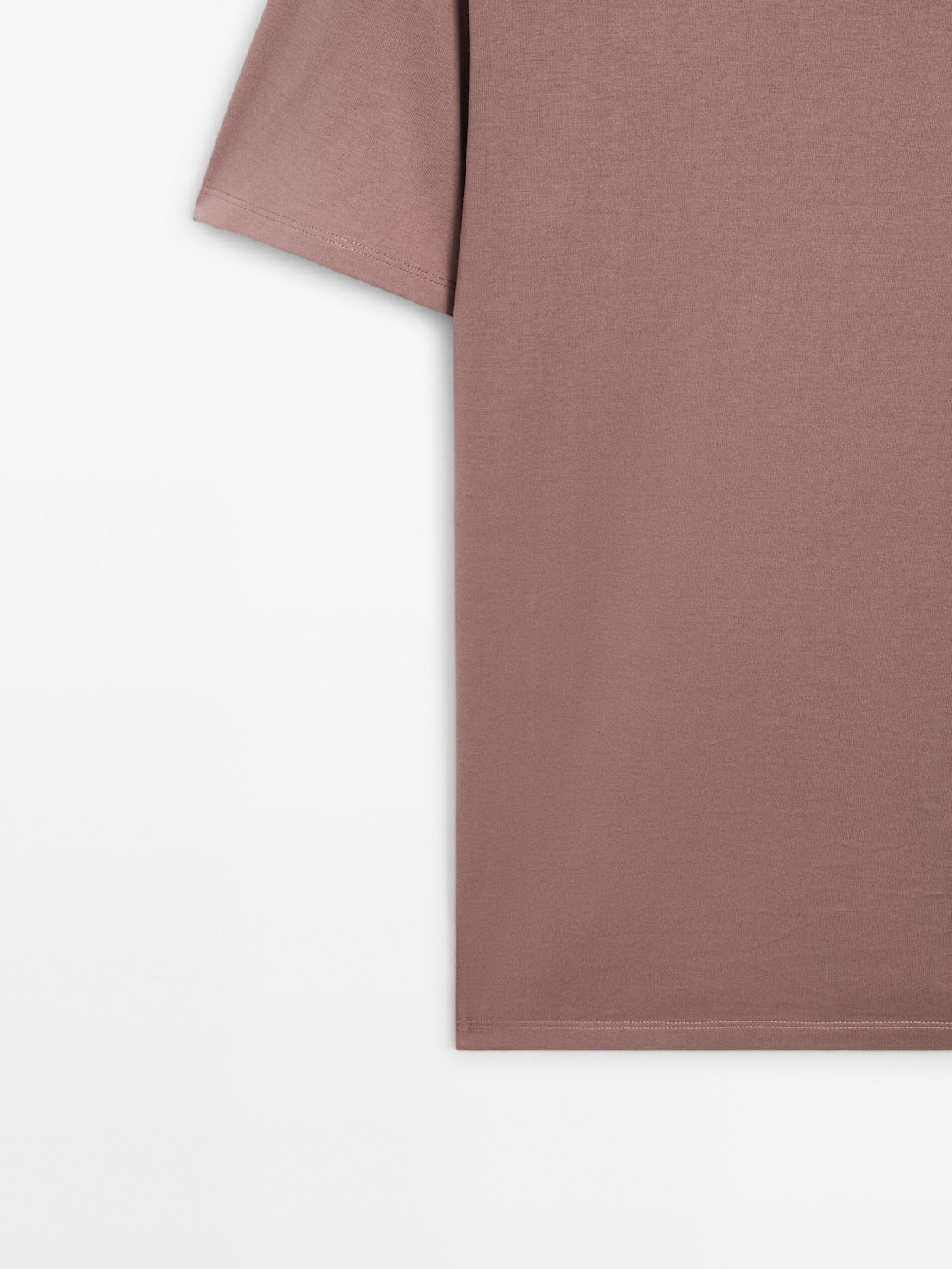 Massimo Dutti Short Sleeve Cotton Men T-Shirt Pink Beige | US-MN4635079