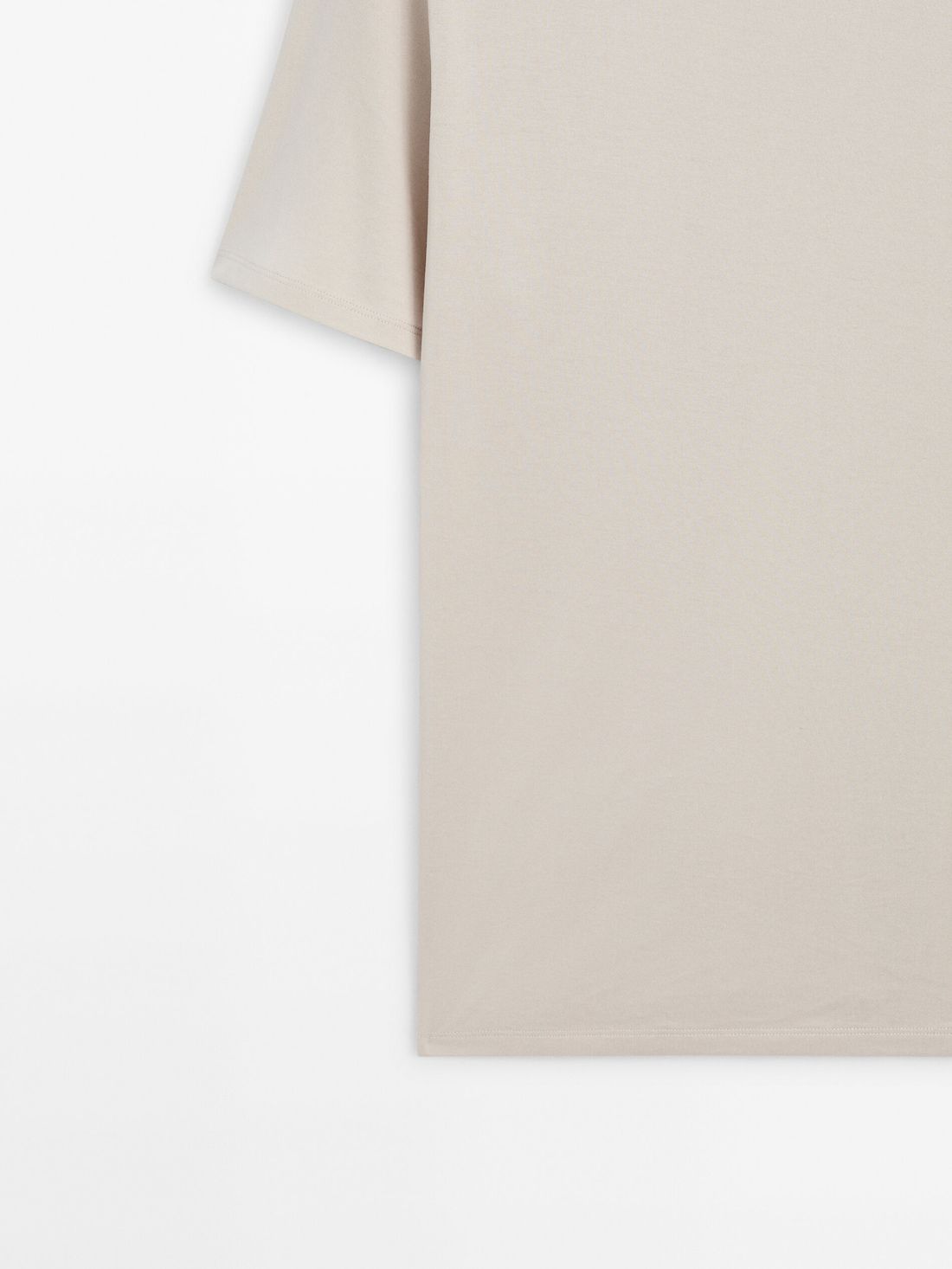 Massimo Dutti Short Sleeve Cotton Men T-Shirt Beige | US-SQ7190258