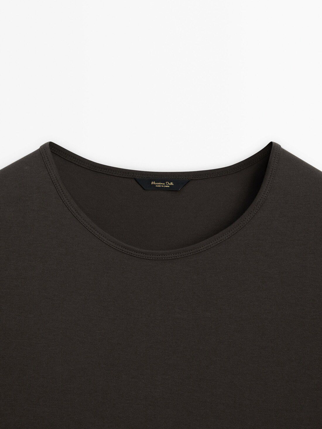Massimo Dutti Short Sleeve Cotton Men T-Shirt Dark Grey | US-MH7508249