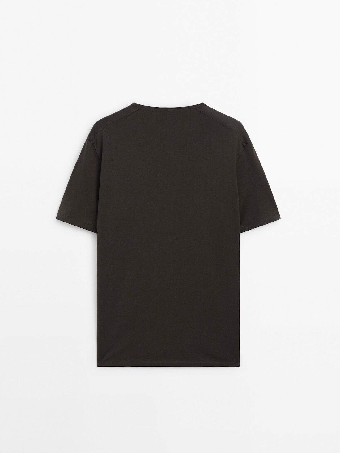 Massimo Dutti Short Sleeve Cotton Men T-Shirt Dark Grey | US-MH7508249