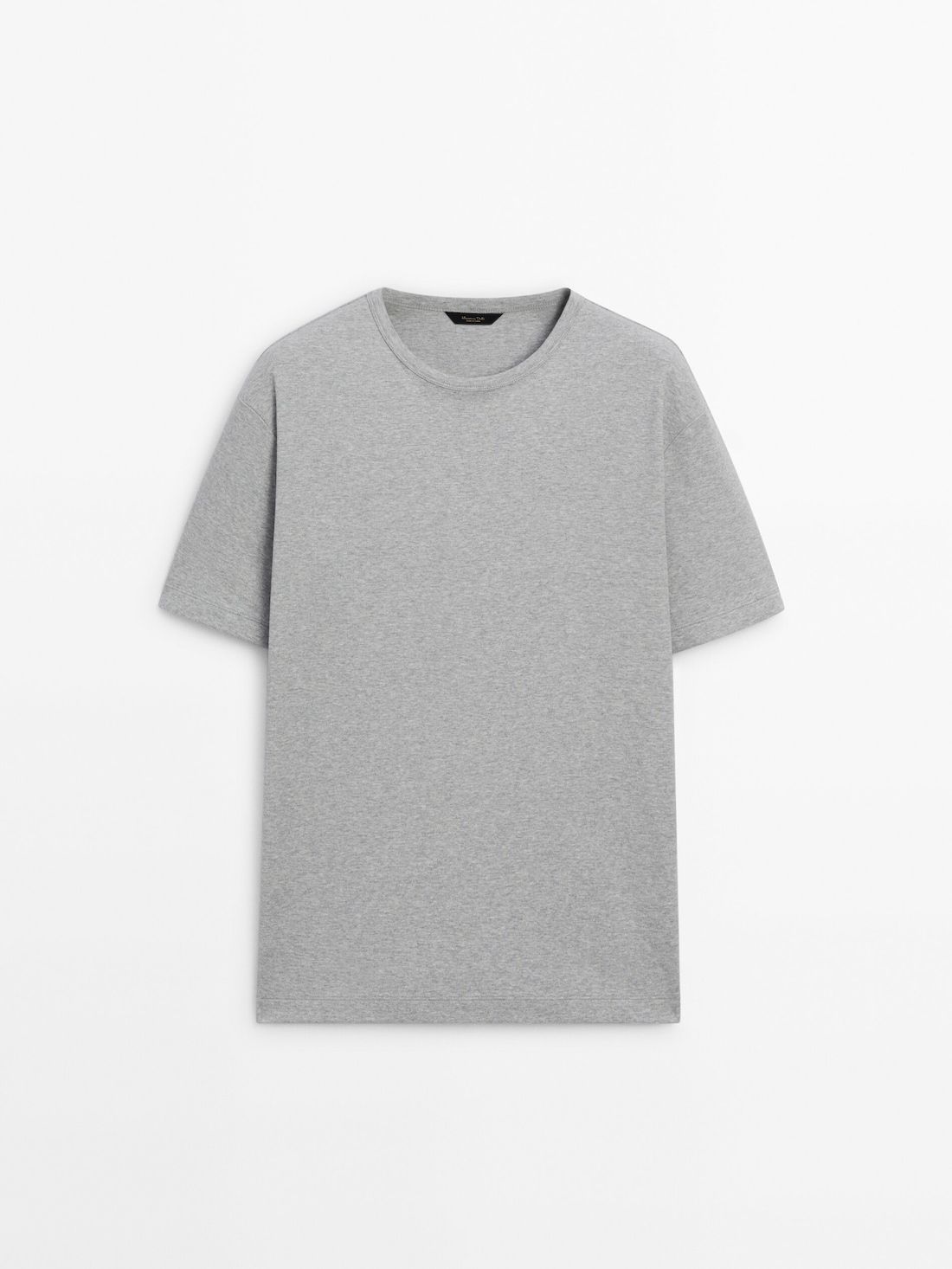 Massimo Dutti Short Sleeve Cotton Men T-Shirt Grey | US-HV1629340