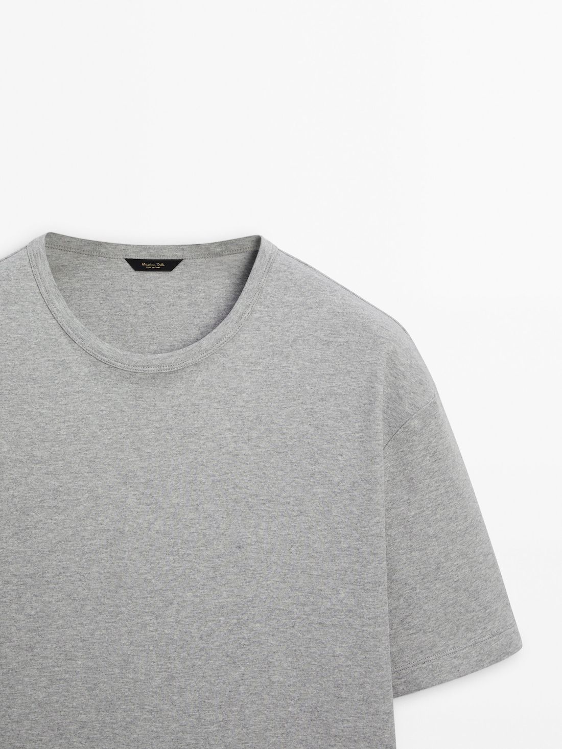 Massimo Dutti Short Sleeve Cotton Men T-Shirt Grey | US-HV1629340