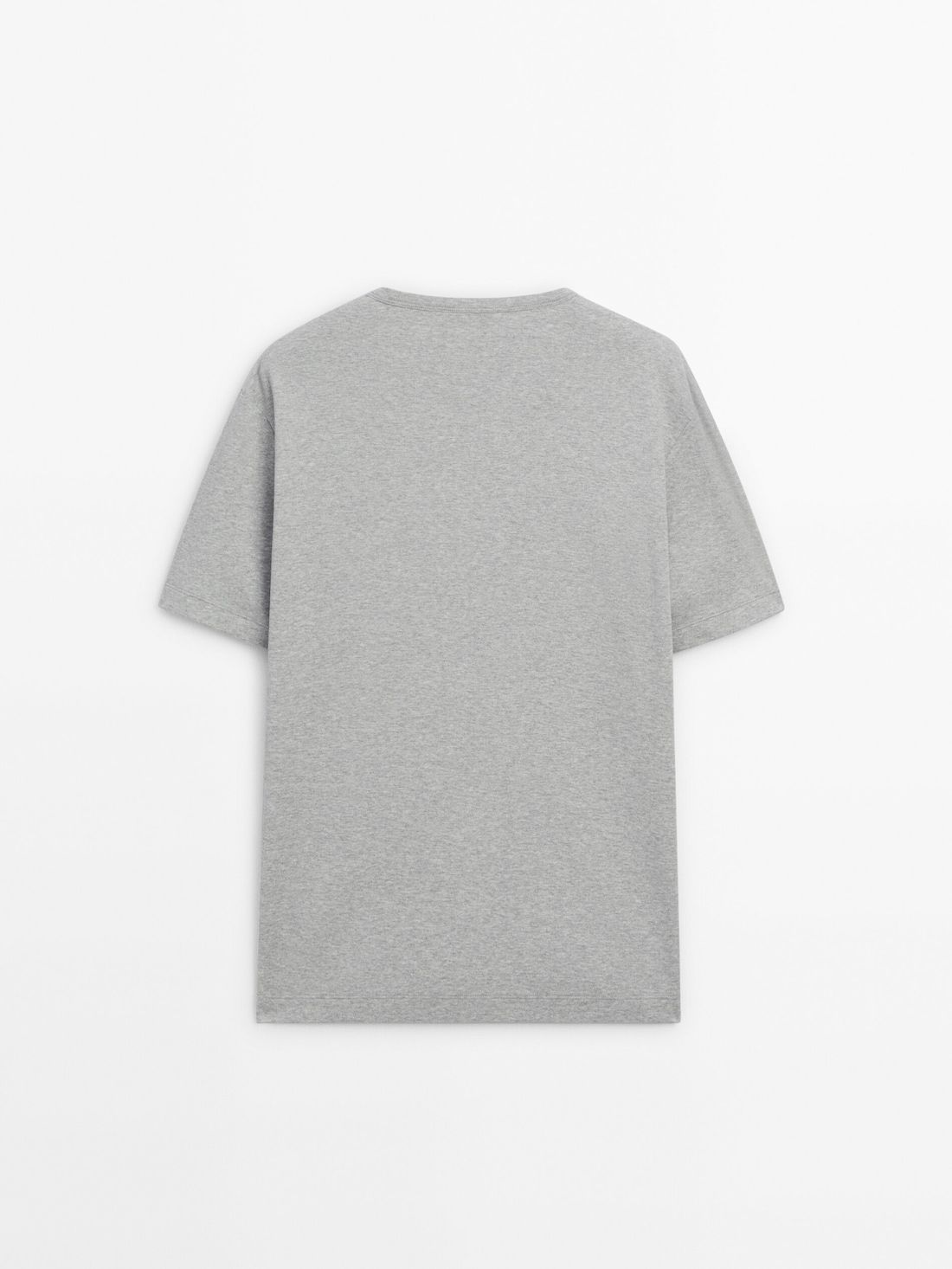Massimo Dutti Short Sleeve Cotton Men T-Shirt Grey | US-HV1629340
