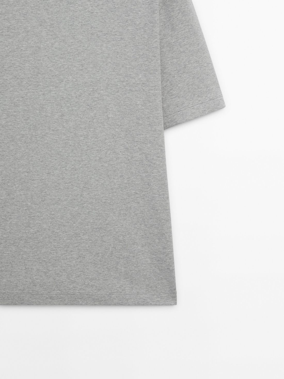 Massimo Dutti Short Sleeve Cotton Men T-Shirt Grey | US-HV1629340