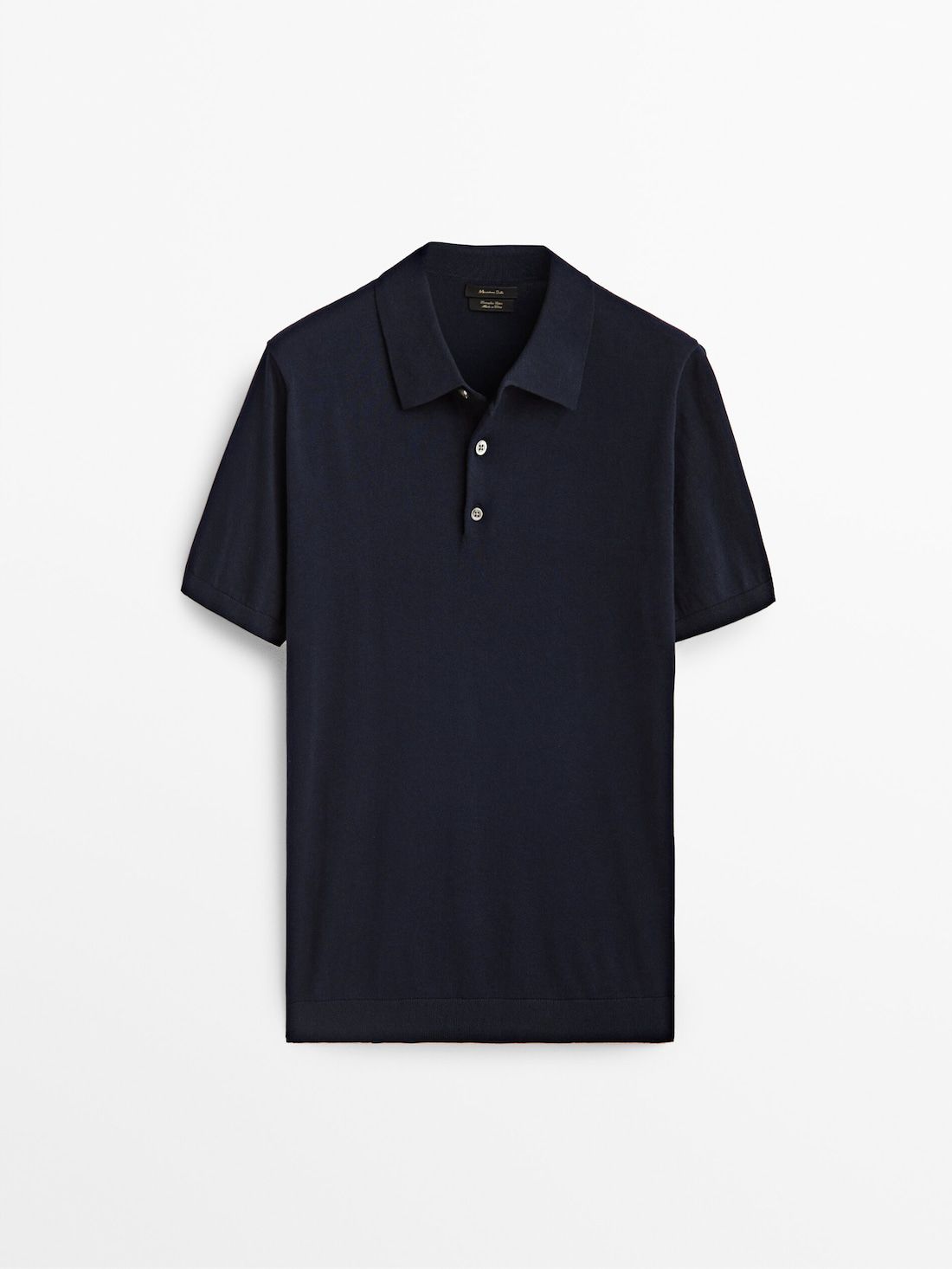 Massimo Dutti Short Sleeve Cotton Sweater Men Polo Shirt Navy | US-SA8402671
