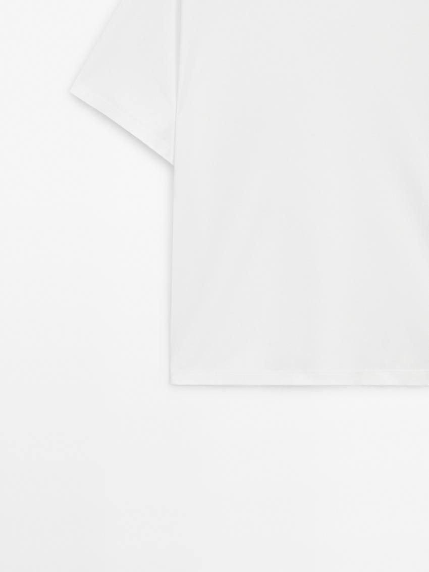 Massimo Dutti Short Sleeve Cotton Women T-Shirt White | US-RZ6132459