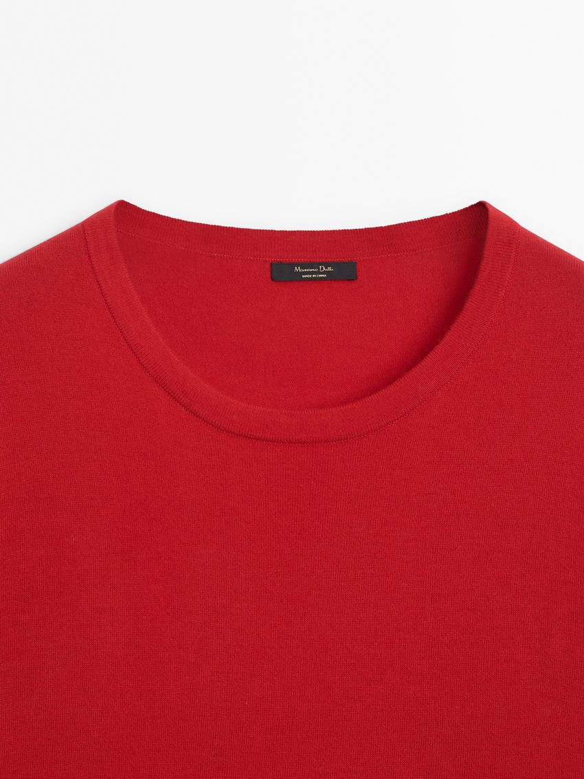 Massimo Dutti Short Sleeve Crew Neck Women Sweater Red | US-PX3954862