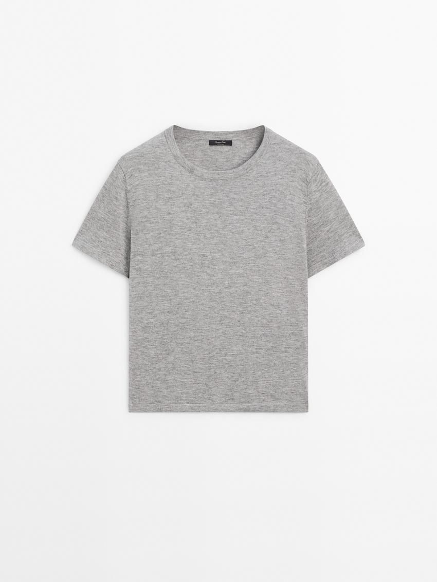 Massimo Dutti Short Sleeve Crew Neck Women Sweater Grey | US-JE3506184
