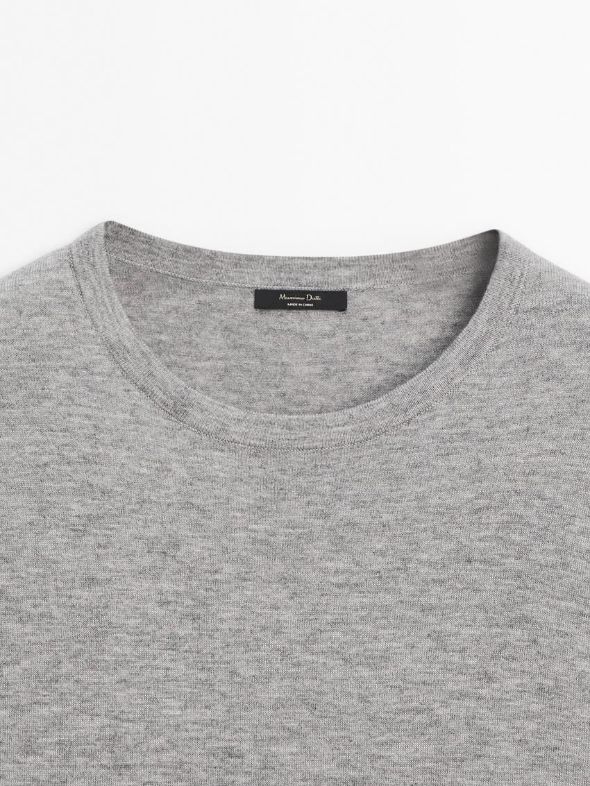 Massimo Dutti Short Sleeve Crew Neck Women Sweater Grey | US-JE3506184