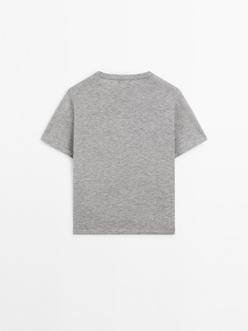 Massimo Dutti Short Sleeve Crew Neck Women Sweater Grey | US-JE3506184