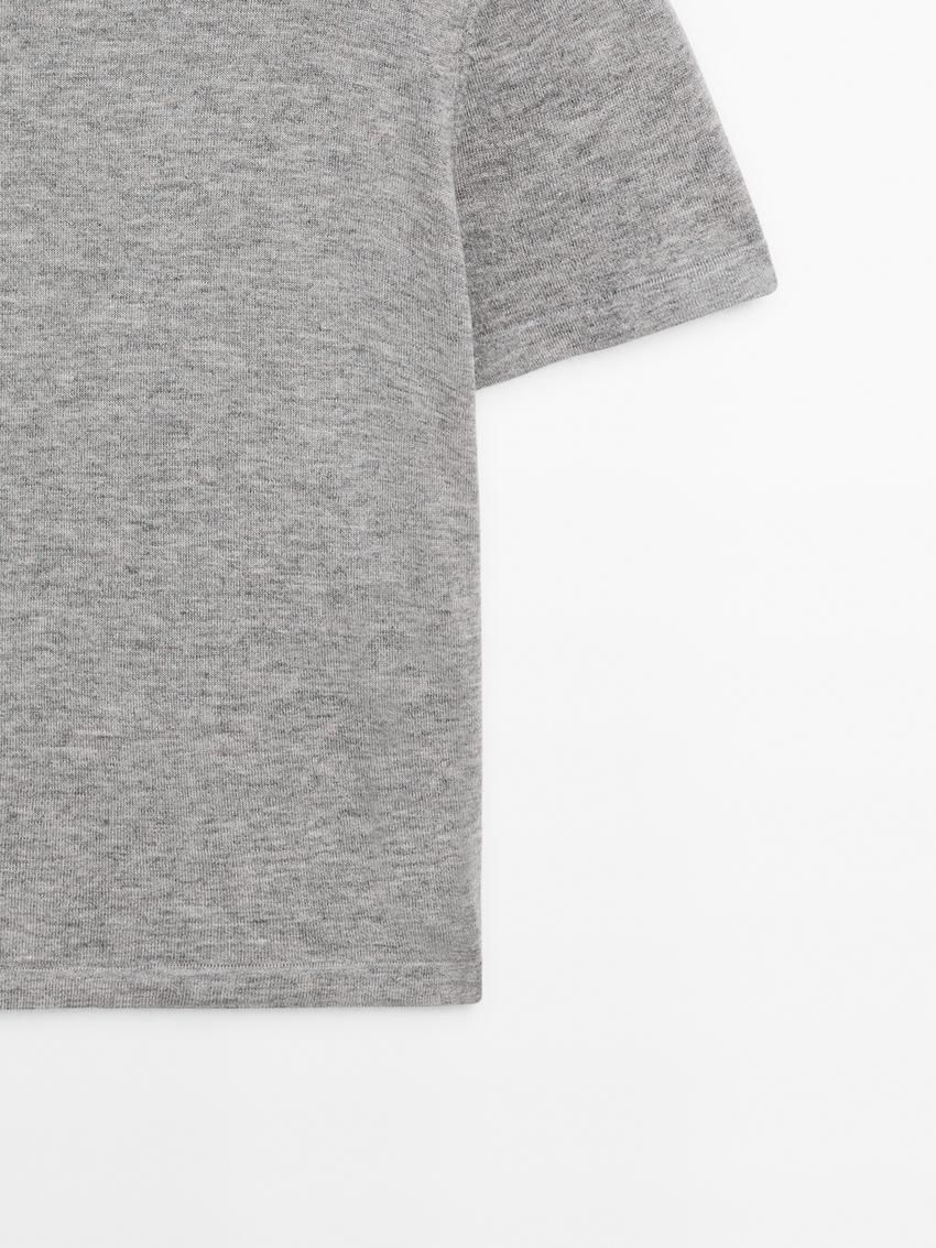 Massimo Dutti Short Sleeve Crew Neck Women Sweater Grey | US-JE3506184